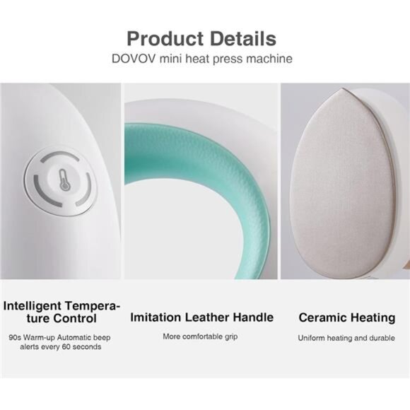 Mini Heat Press, Small Heat Press Machine for T Shirt, Shoes, Hats, Iron Press - Picture 3 of 7